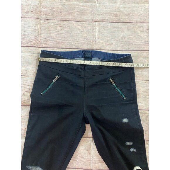 RtA Women's Distressed Raw Hem Faux Zip Jeggings - Medium - Picture 8 of 13